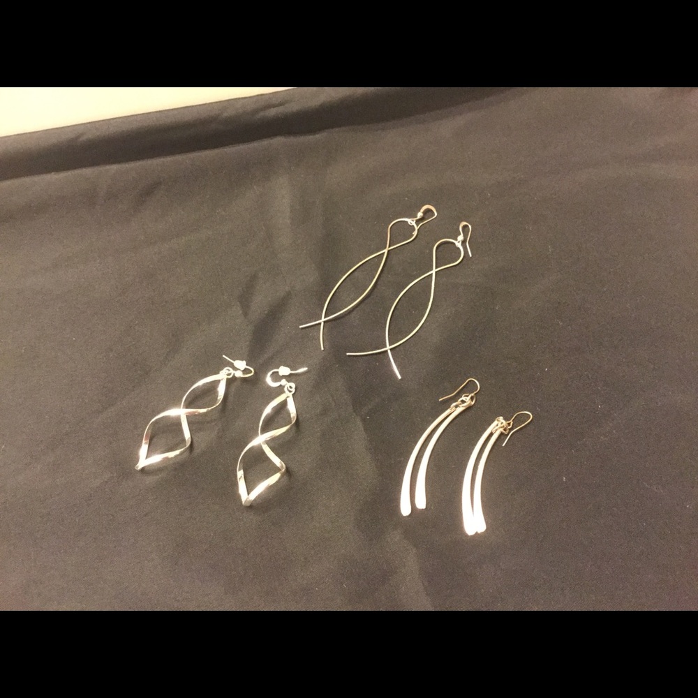 THREE PAIRS OF EARRINGS